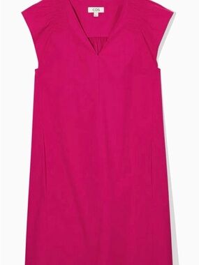 COS Fuchsia V-Neck Midi Shift Dress